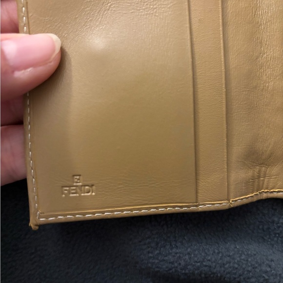 Fendi Zucchino Compact Wallet leather /canvas beige card holder wallet - Picture 5 of 15